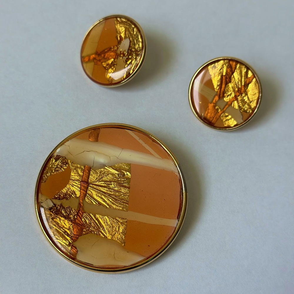 Vintage earrings & brooch set